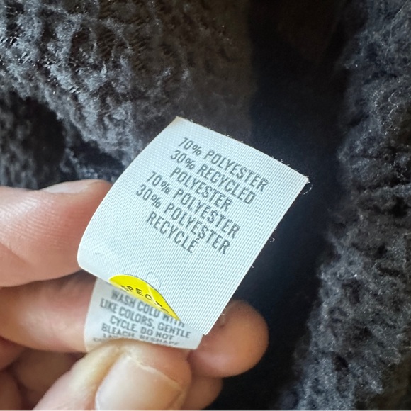 Aerie Black Sherpa Pullover Jacket Small Soft Warm 3/4 Zip with Kangaroo Pocket - Picture 4 of 7